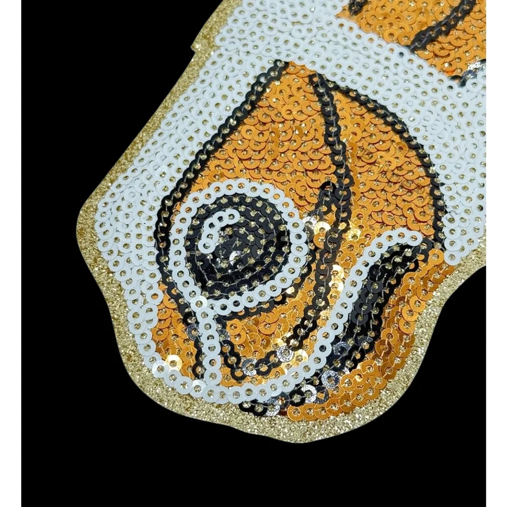 Sequin Horse Head Iron-On Patch 10x8.5 Large Equestrian Applique DIY Craft